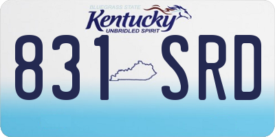 KY license plate 831SRD