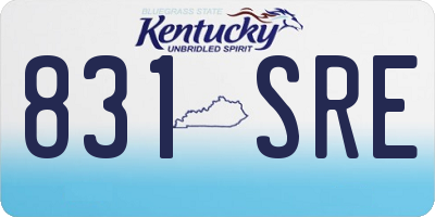 KY license plate 831SRE