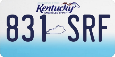 KY license plate 831SRF