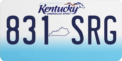 KY license plate 831SRG