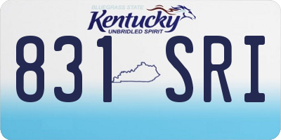 KY license plate 831SRI