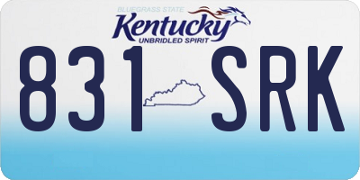 KY license plate 831SRK