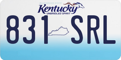 KY license plate 831SRL
