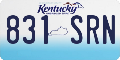 KY license plate 831SRN