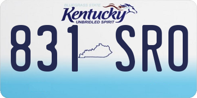 KY license plate 831SRO