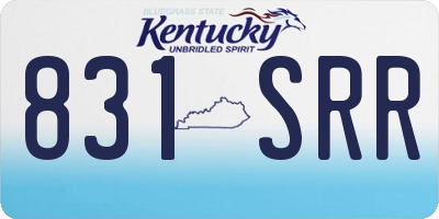 KY license plate 831SRR