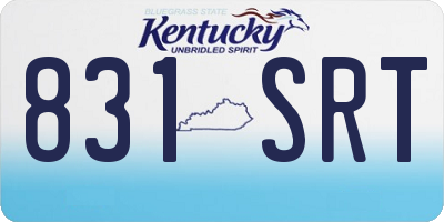 KY license plate 831SRT