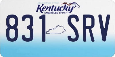 KY license plate 831SRV