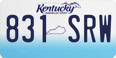 KY license plate 831SRW