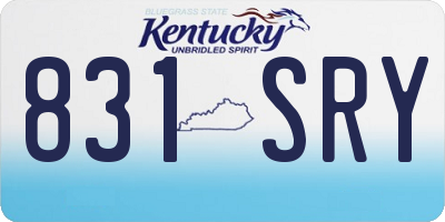 KY license plate 831SRY