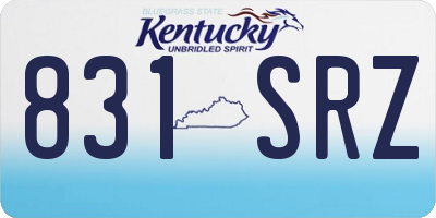 KY license plate 831SRZ