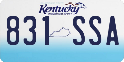 KY license plate 831SSA