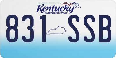 KY license plate 831SSB
