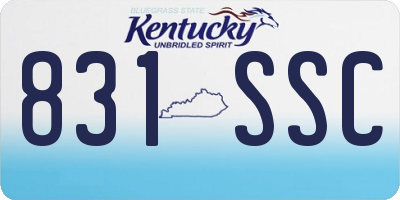 KY license plate 831SSC