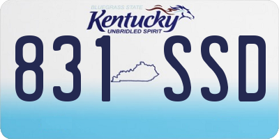 KY license plate 831SSD