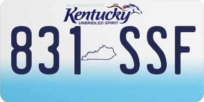 KY license plate 831SSF