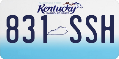 KY license plate 831SSH