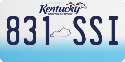 KY license plate 831SSI