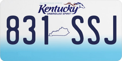 KY license plate 831SSJ