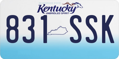 KY license plate 831SSK