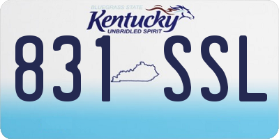 KY license plate 831SSL