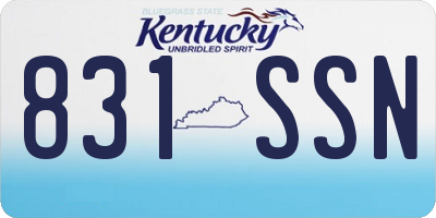 KY license plate 831SSN