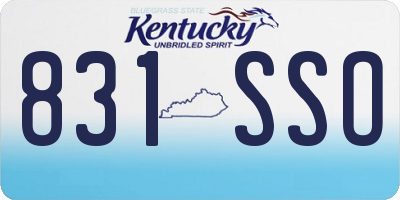 KY license plate 831SSO