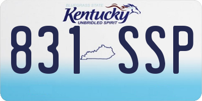 KY license plate 831SSP