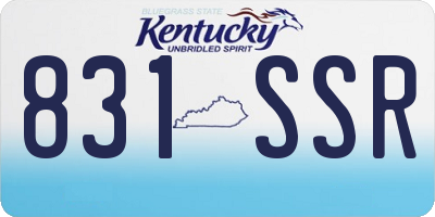 KY license plate 831SSR