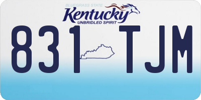 KY license plate 831TJM