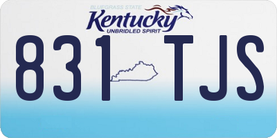 KY license plate 831TJS