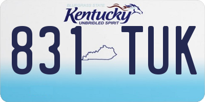 KY license plate 831TUK