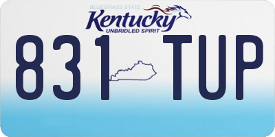 KY license plate 831TUP