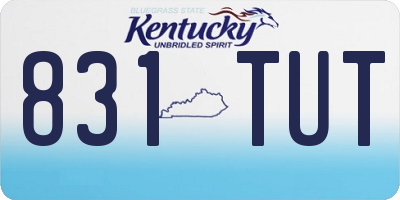 KY license plate 831TUT