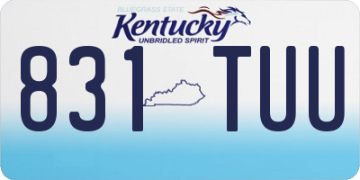 KY license plate 831TUU