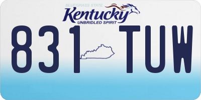 KY license plate 831TUW