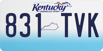 KY license plate 831TVK