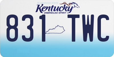 KY license plate 831TWC