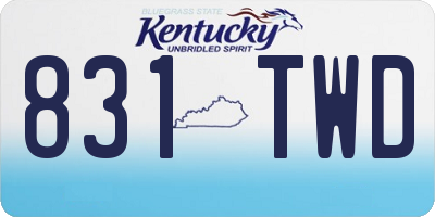 KY license plate 831TWD