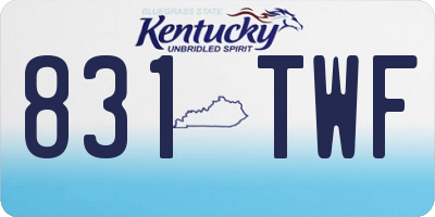 KY license plate 831TWF