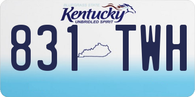 KY license plate 831TWH