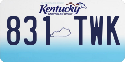 KY license plate 831TWK