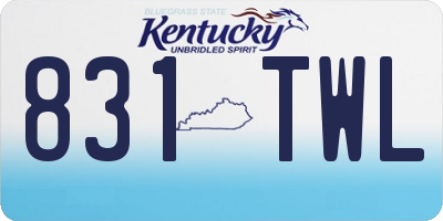 KY license plate 831TWL