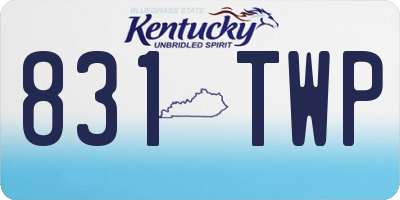 KY license plate 831TWP