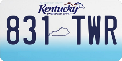 KY license plate 831TWR