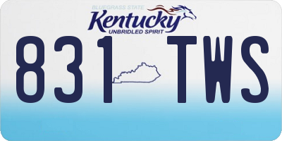 KY license plate 831TWS