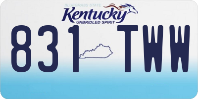 KY license plate 831TWW