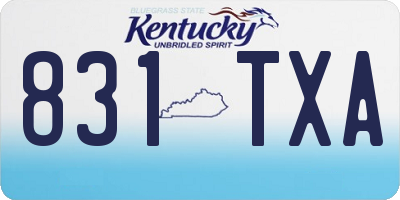 KY license plate 831TXA