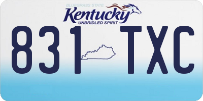 KY license plate 831TXC