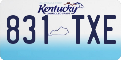 KY license plate 831TXE